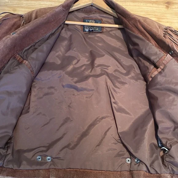 SOLD SOLD SOLD‼️‼️‼️Brown Leather Fringe Jacket - Picture 11 of 15